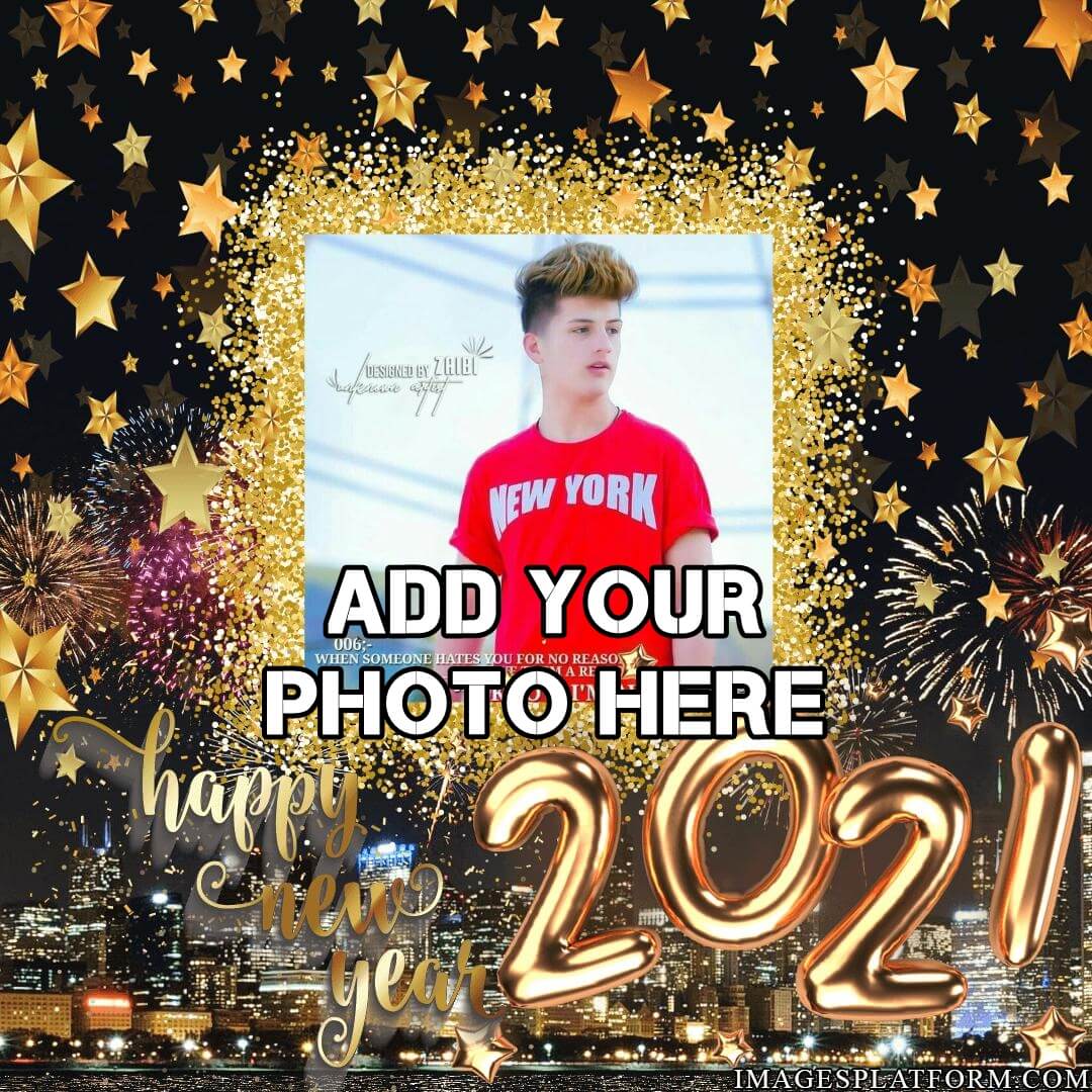 Happy New Year 2021 Photo Frame Online Editor