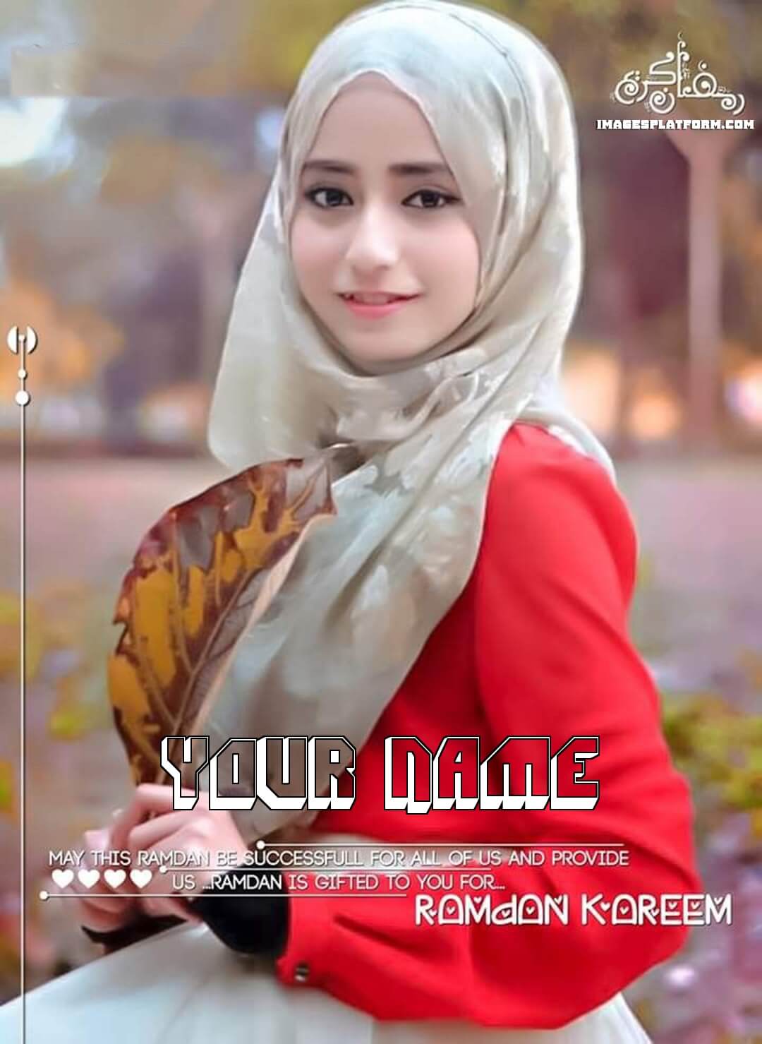 Write Name On Gorgeous Hijab Girl Insta Dp